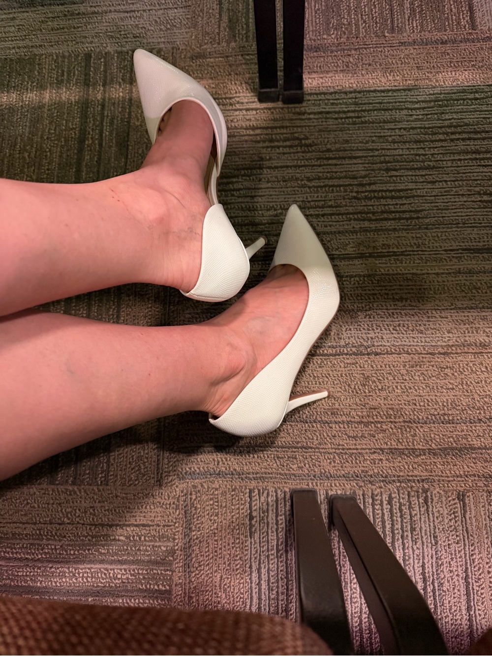 Jessica Simpson White Pointed-Toe D'Orsay Stiletto Heels